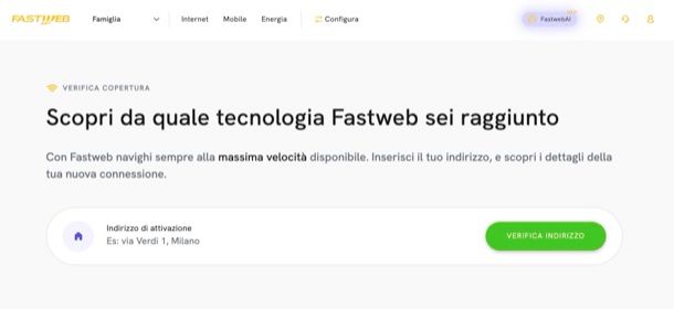 Copertura fibra Fastweb