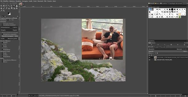 gimp sovrapporre foto