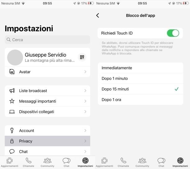 Touch ID WhatsApp