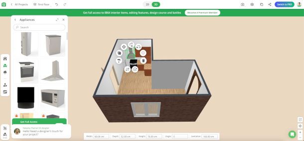 interfaccia Planner 5D