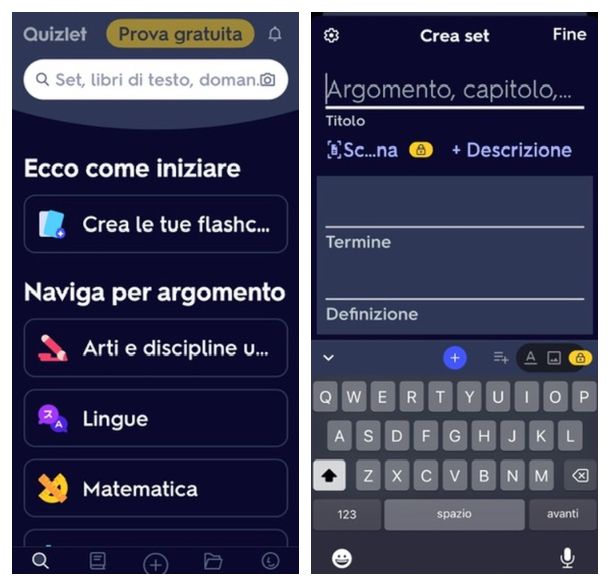 Quizlet screen