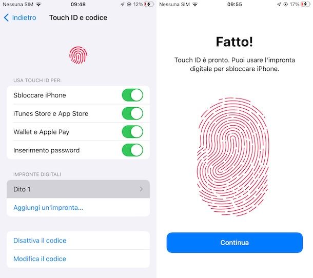Impronta digitale su iPhone