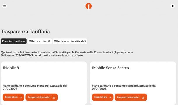 Trasparenza tariffaria UNO Mobile