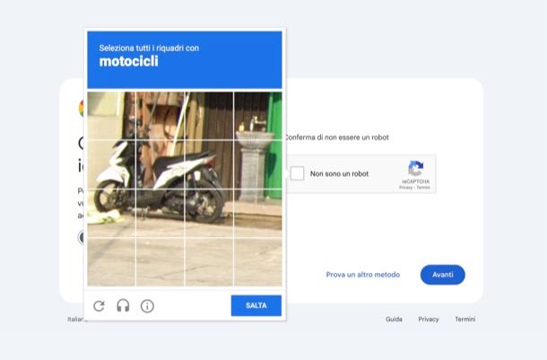 Recupero email Google