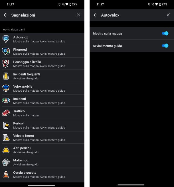 Come attivare autovelox su altre app