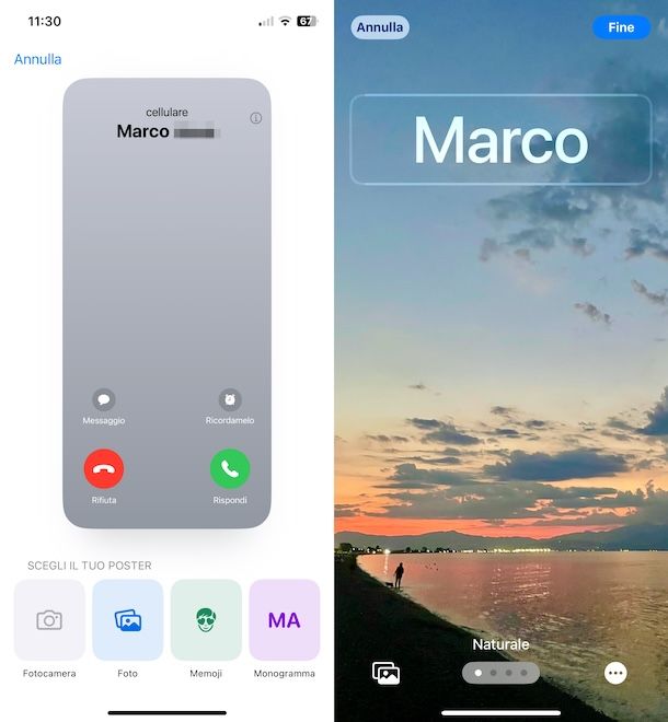 Cambiare poster di contatto iPhone