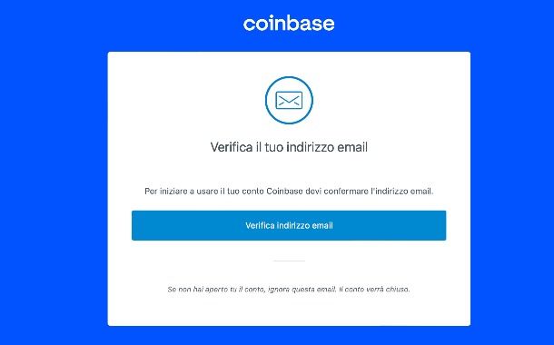 Aprire un account su Coinbase