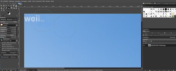 gimp rimuovere watermark