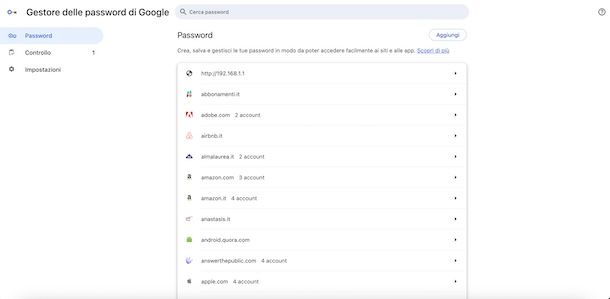 Gestore delle password di Google