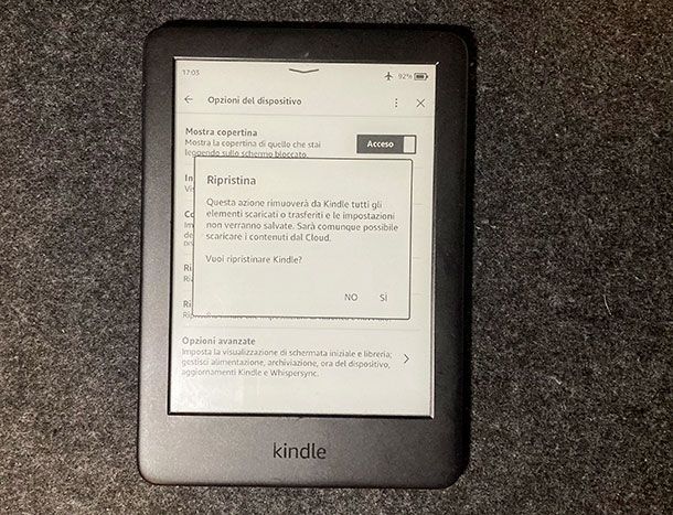 Come resettare Kindle alle impostazioni di fabbrica