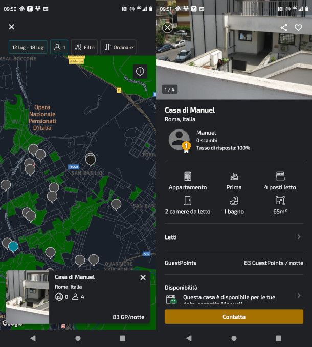 ricerca scambio casa su app HomeExchange