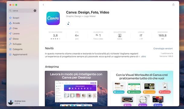 Scaricare Canva su Mac
