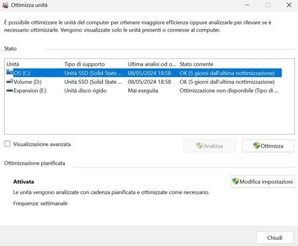 deframmnetare hard disk esterno