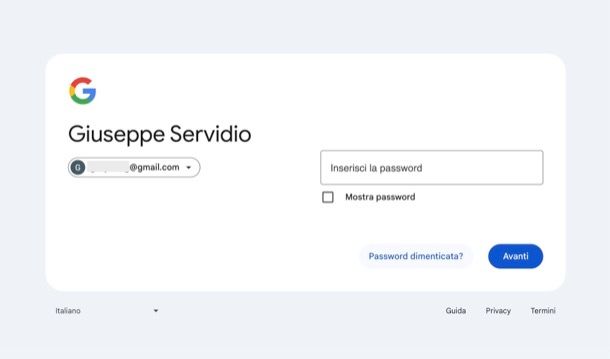 Recupero email Google