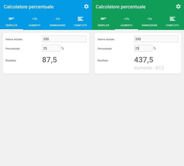 Calcolatore percentuale iOS