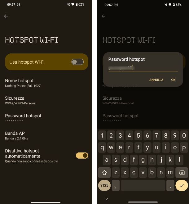Come cambiare password hotspot Android