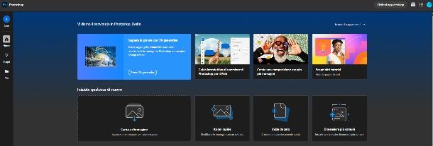 Photoshop online schermata