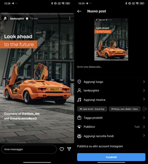 Screenshot storia Android