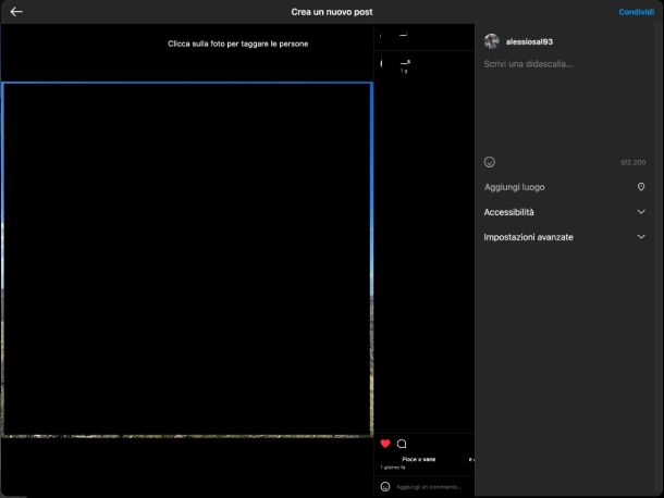 Screenshot post Instagram PC