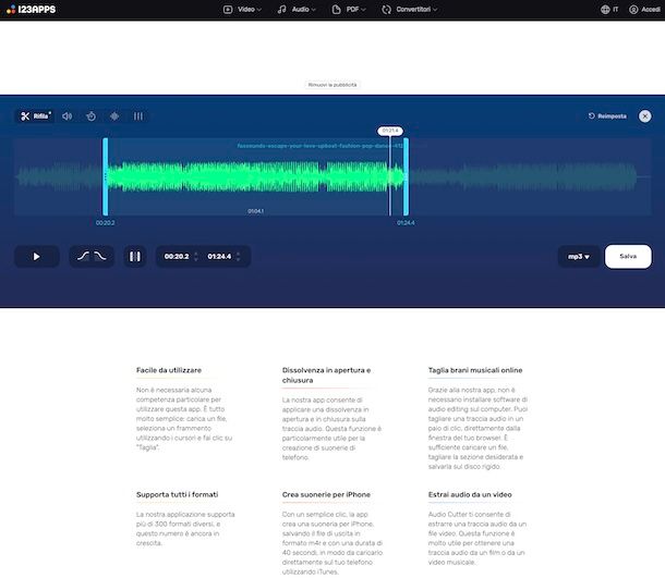 Taglia audio di 123apps