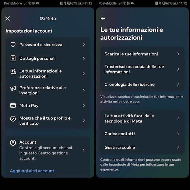 Recuperare chat Instagram Android