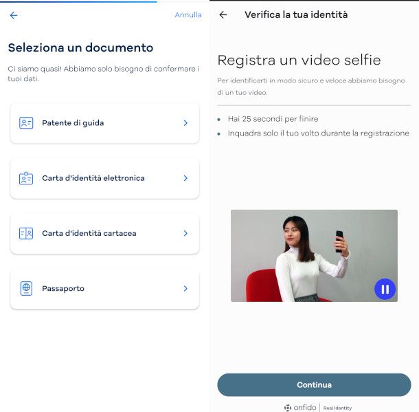 riconoscimento da app Telepass con dati biometrici