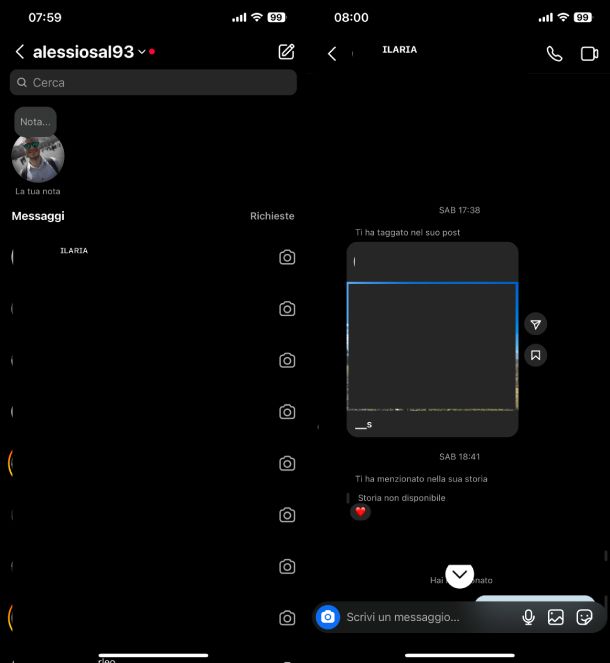 Aggiungi post alla tua storia iPhone