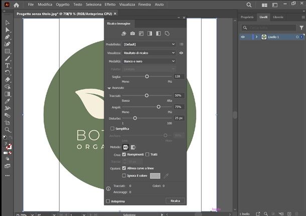 illustrator ricalco immagine vettorializzare logo