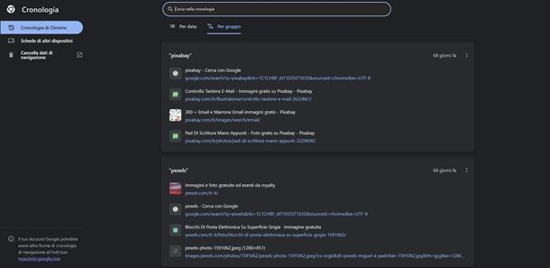 cronologia chrome pc