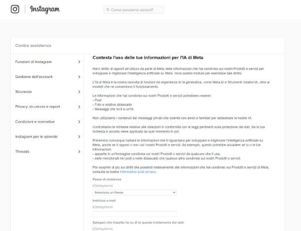 Come non dare consenso a Meta AI per Instagram