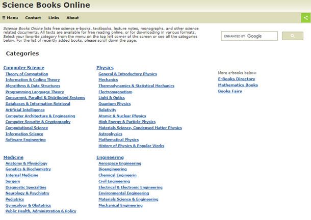 Science Books Online