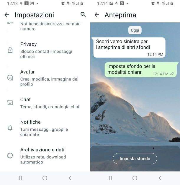 Sfondo WhatsApp Android
