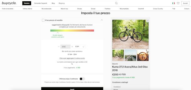 definizione prezzo bici su BuyCycle