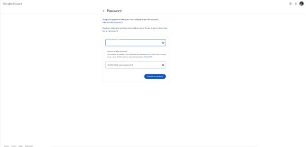 Come cambiare password Google