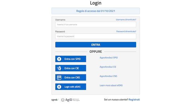 Accedere alla piattaforma Unica senza SPID
