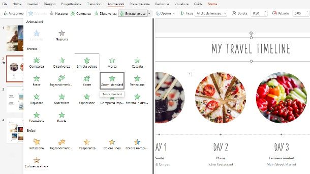 animare scritte PowerPoint online