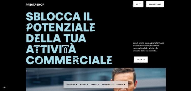 Homepage di Prestashop