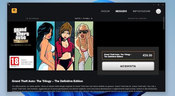 GTA Trilogy su Rockstar Games