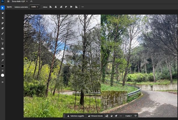 unire due foto Photoshop online