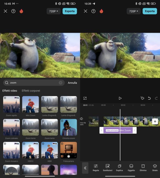 CapCut zoom video Android