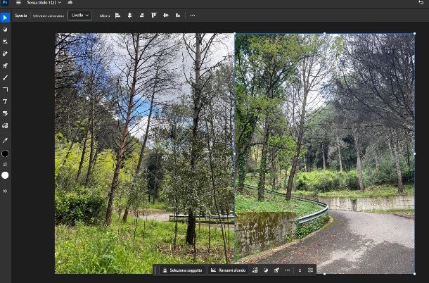 Photoshop online unisci due foto