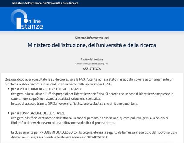 Istanze OnLine