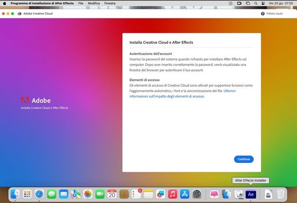 after effect installazione mac
