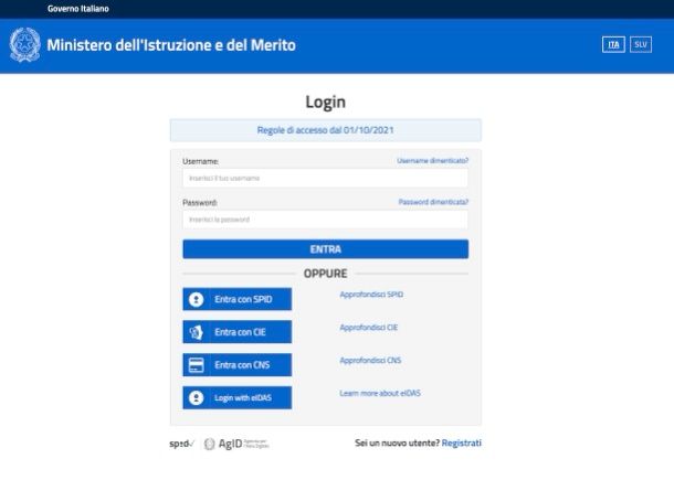Registrazione Istanze OnLine
