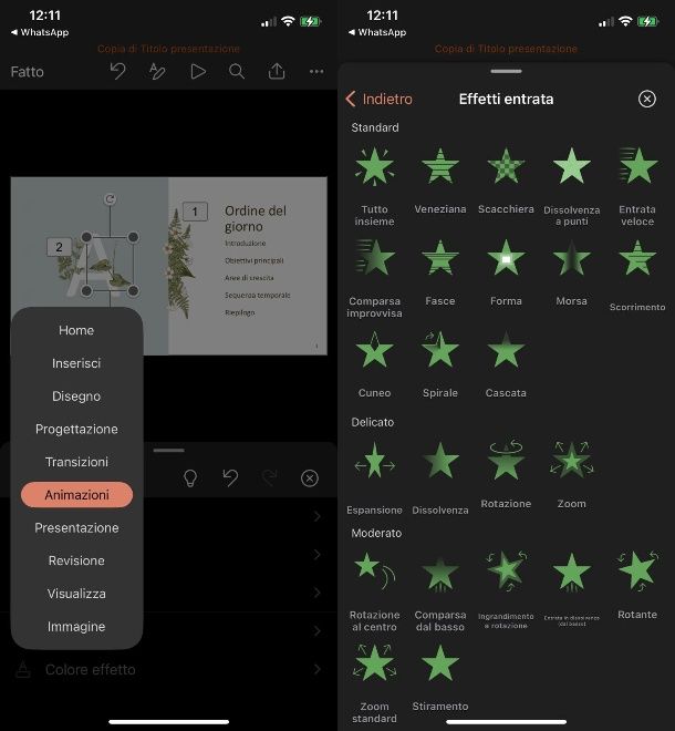 animare immagini powerpoint da smartphone
