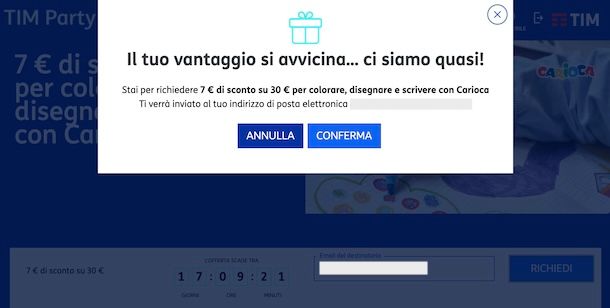Riscattare vantaggi su TIM Party