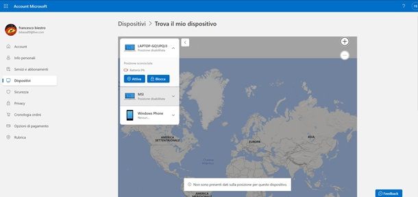bloccare PC rubato windows