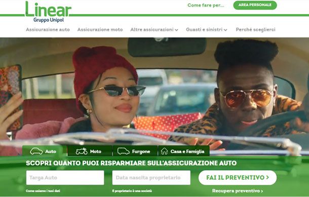 Preventivo online RCA auto Linear
