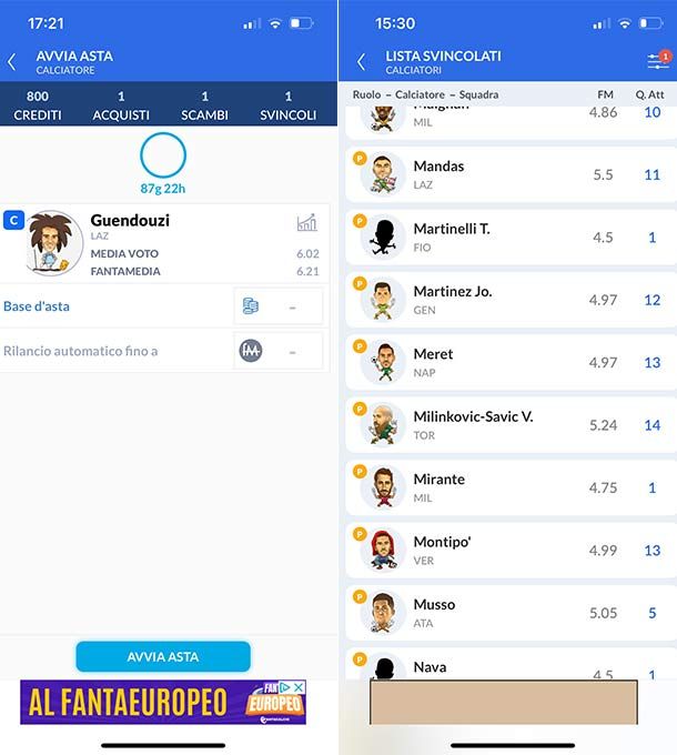 Dettagli app Leghe Fantacalcio