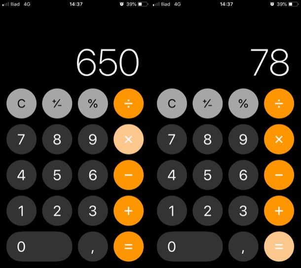 Calcolatrice d iOS